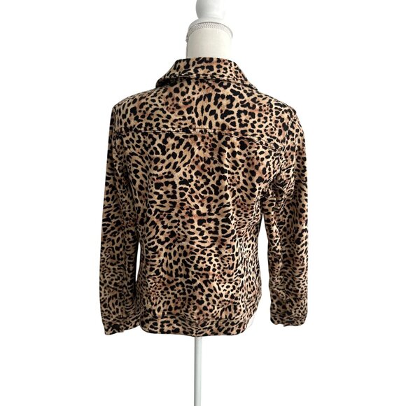 CHICO'S Women's Cheetah Print Button jacket Size 1  US 8/10 - Picture 2 of 6